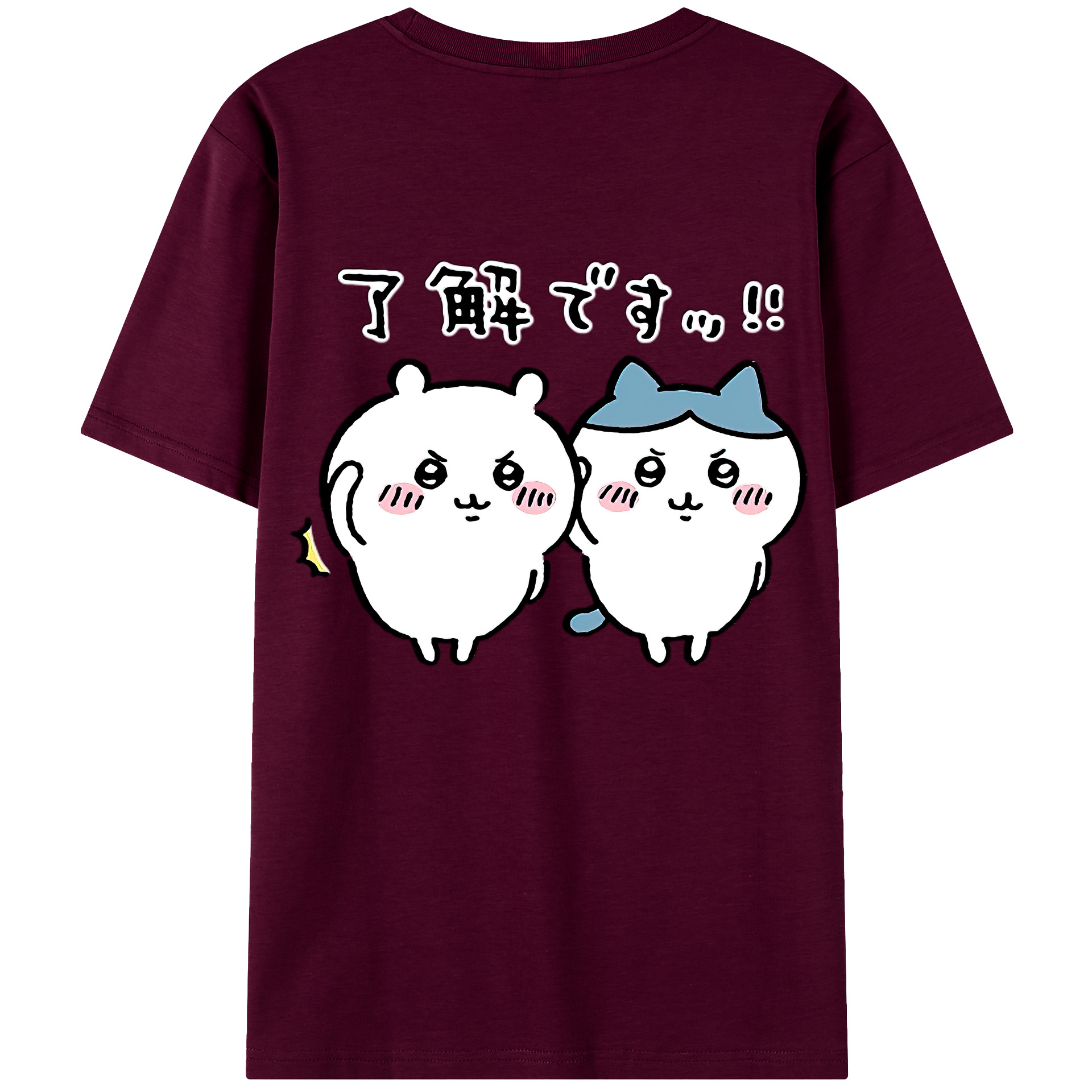 （画像用） ちいかわ ハチワレ Chii-kawa hachiware レディース半袖Tシャツ(バックプリント)